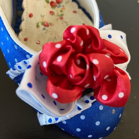 Bettie Page Blue Polka Dot Pump - Picture 3 of 4